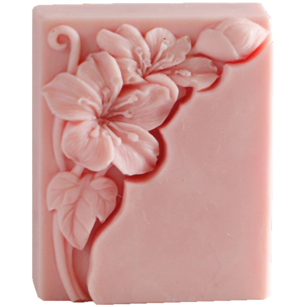 Soap Making Cold Process - Hübsche Blumen-Seifenform, rechteckige Blüten-Blumen-Seifenform für den