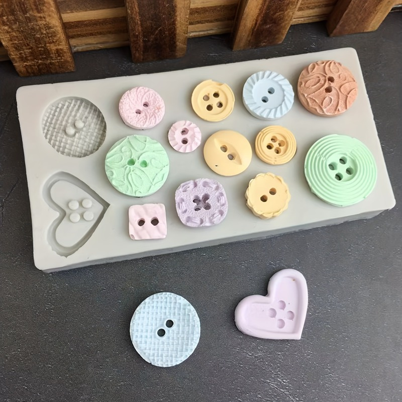 Soap Making Material - Knopfförmige Silikonform für Seifen- und Kerzendekoration