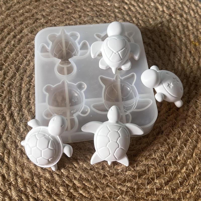 Soap Making Material - Vier Schildkröten Gips-Silikonformen DIY Herz Stern
