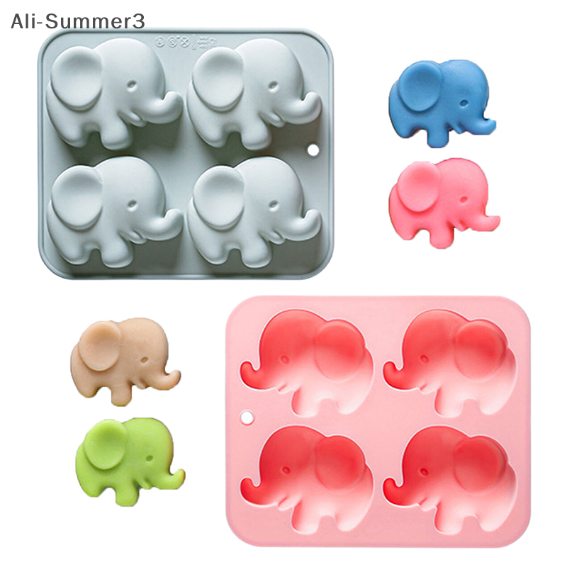 Soap Making Material - 4-Loch Baby Elefant Silikonform Niedliches Tier