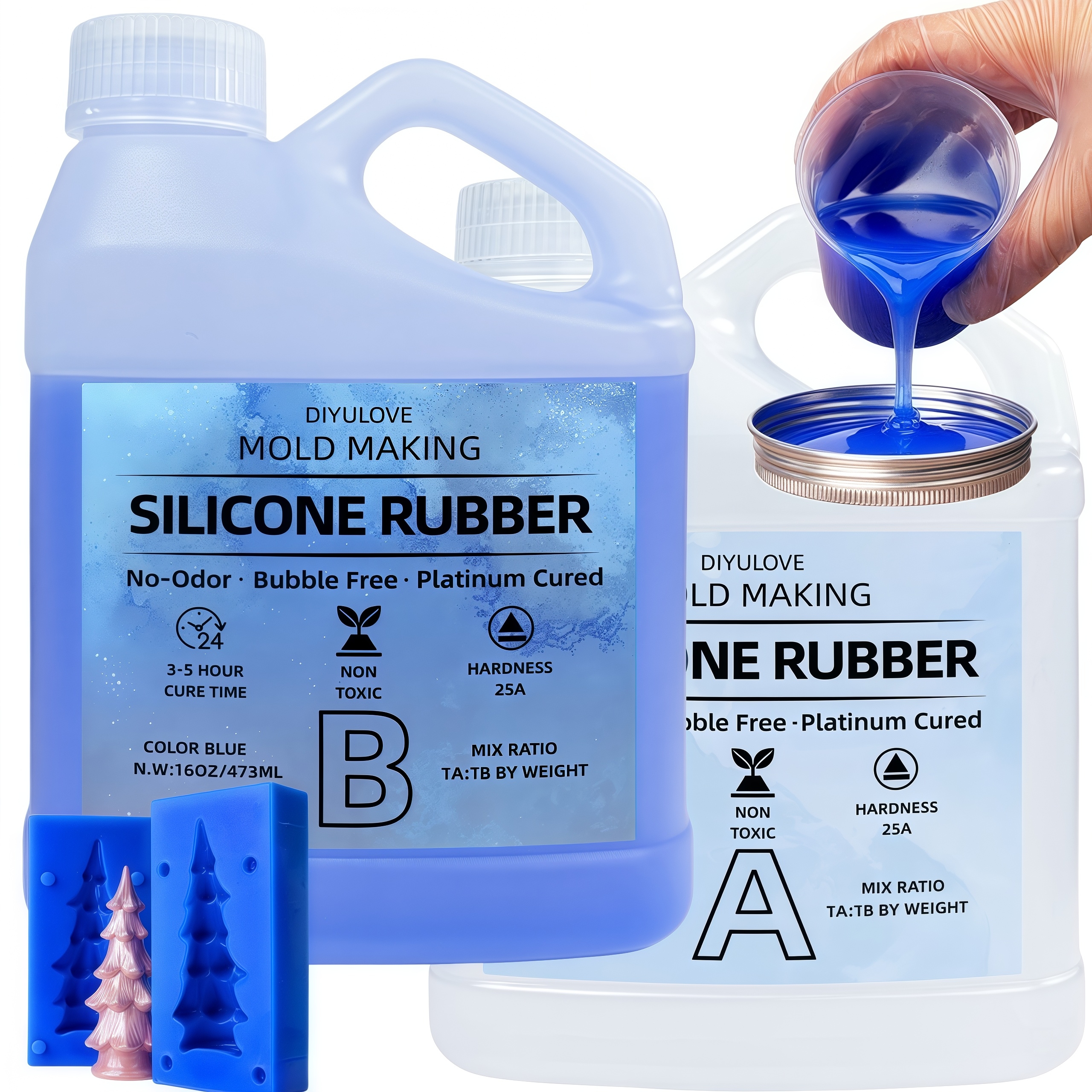 Soap Making Material - 32-Unzen-Hochleistungs-Silikonkautschuk, ungiftig, für die Formenbau, Gießen,