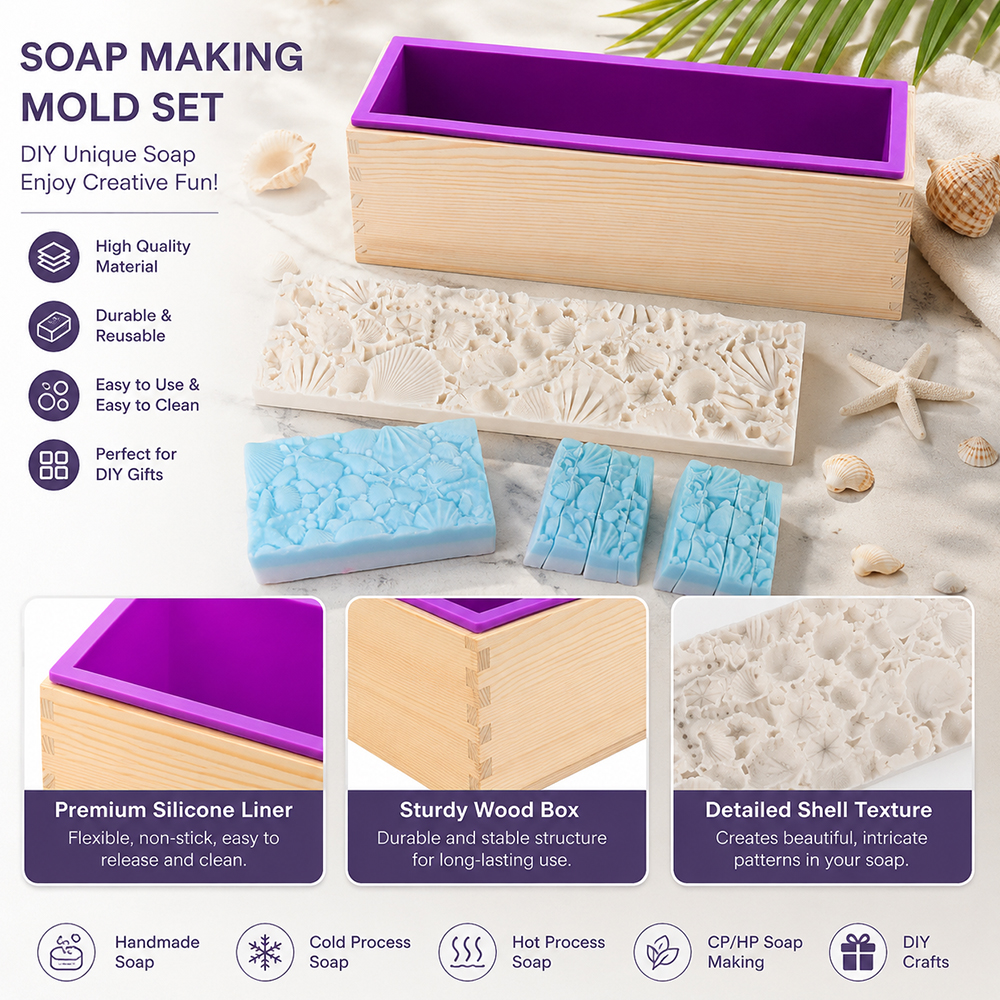Ozean-Muschel-Matte Silikon-Se – Soap Making Cold Process Bewertung und Preis